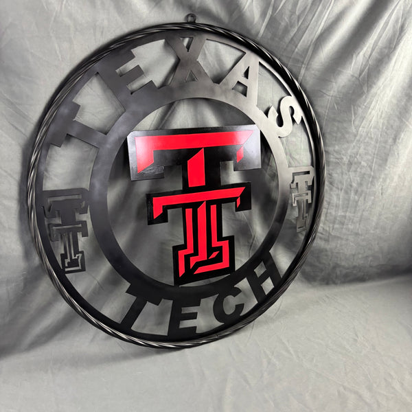 TEXAS TECH CUSTOM METAL VINTAGE SIGN WESTERN HOME DECOR HANDMADE