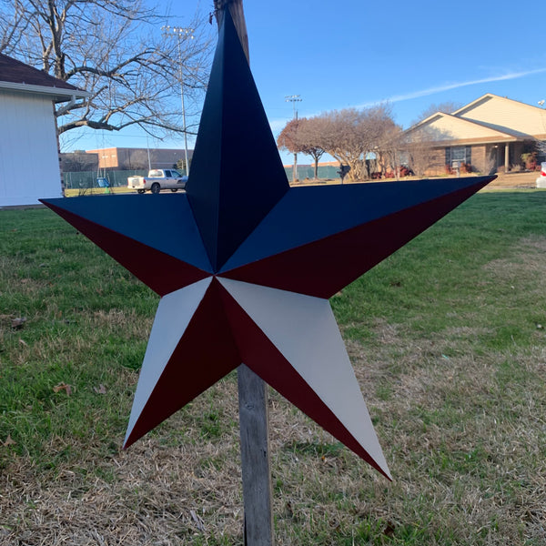 16",24",36" RED WHITE & BLUE METAL BARN STAR METAL WALL ART HANDMADE