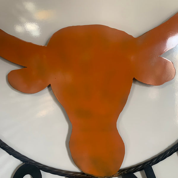 HOOKEM HORNS WITH LONE STAR TEXAS LONGHORNS HOOK EM METAL CUSTOM VINTAGE CRAFT WALL ART TEAM SIGN HANDMADE