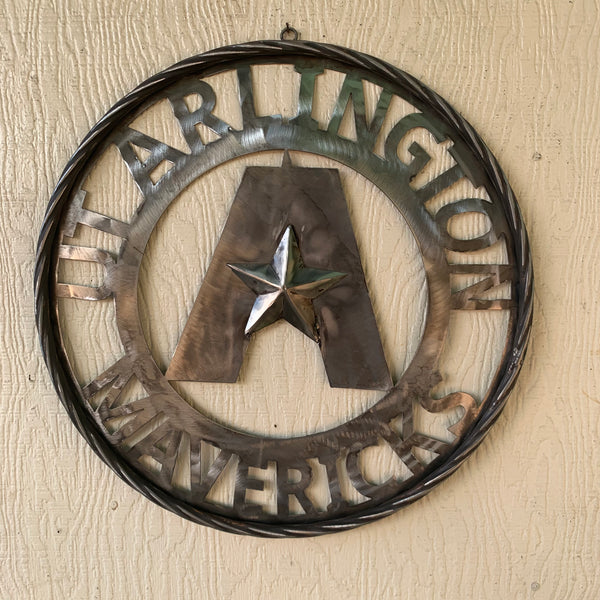 UTA ARLINGTON CUSTOM RAW METAL VINTAGE CRAFT TEAM SIGN WETSERN HOME DECOR HANDMADE