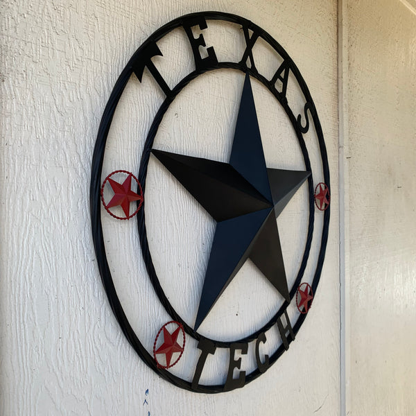 TEXAS TECH BARN STAR METAL LONESTAR CUSTOM VINTAGE METAL TEAM CRAFT ART WESTERN HOME DECOR SIZE:24",32",36",40",50"