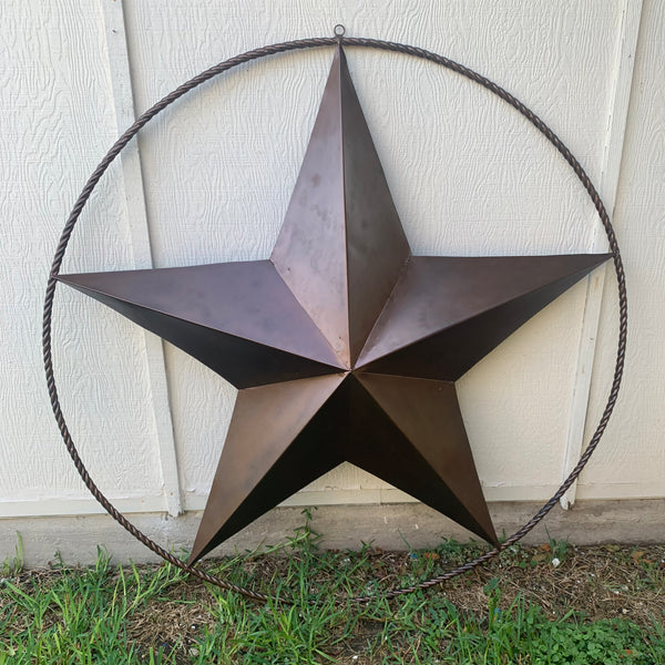 LONE STAR 60" BARN STAR METAL RUSTIC  BRONZE VINTAGE COPPER WALL ART WESTERN HOME DECOR HANDMADE NEW EH10524