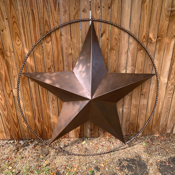 LONE STAR 60" BARN STAR METAL RUSTIC  BRONZE VINTAGE COPPER WALL ART WESTERN HOME DECOR HANDMADE NEW EH10524