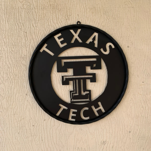 12",18",24",32",36" TEXAS TECH RUSTIC BLACK CUSTOM METAL VINTAGE CRAFT TEAM SIGN HANDMADE TO ORDER