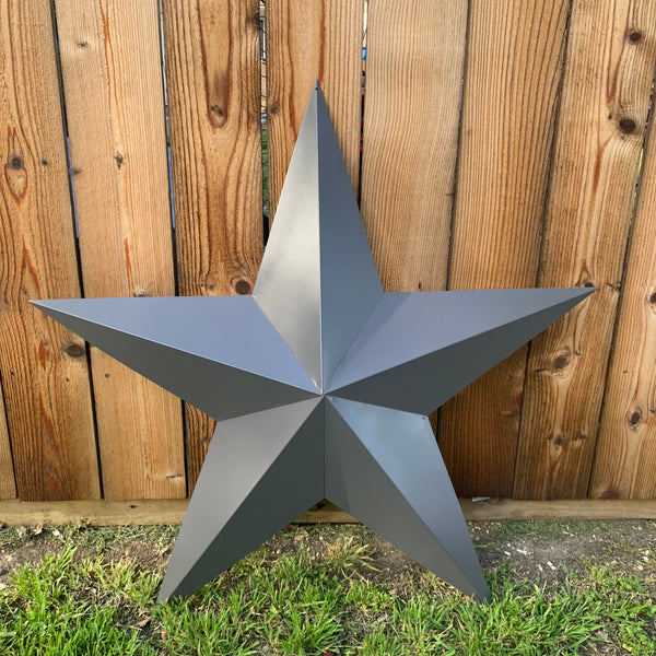 GUN METAL GREY STAR BARN STAR NO RING DAVID STAR 5 POINT WESTERN HOME DECOR HAND PAINTED