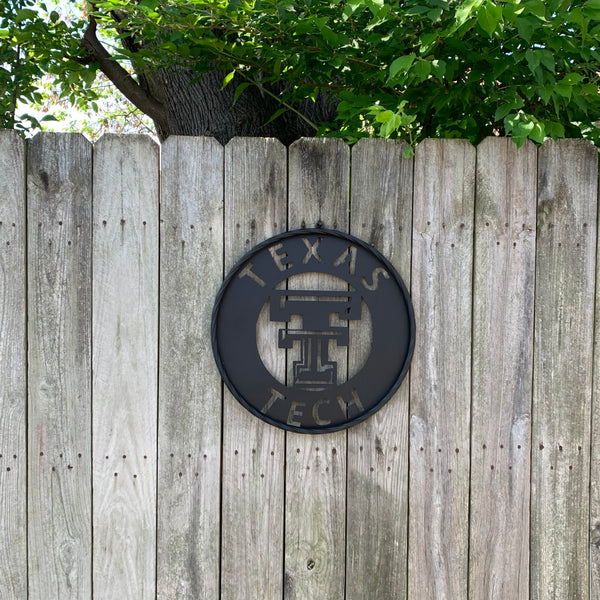 12",18",24",32",36" TEXAS TECH RUSTIC BLACK CUSTOM METAL VINTAGE CRAFT TEAM SIGN HANDMADE TO ORDER