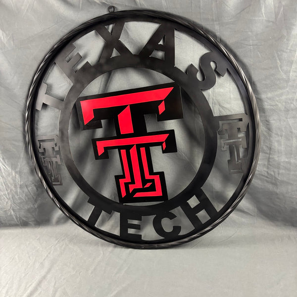 TEXAS TECH CUSTOM METAL VINTAGE SIGN WESTERN HOME DECOR HANDMADE
