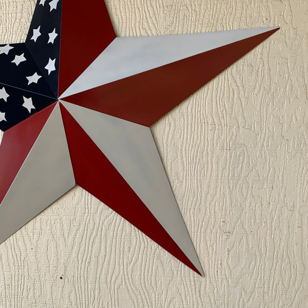 USA FLAG STAR STYLE# 5 RED WHITE & BLUE AMERICANA METAL BARN STAR WALL ART HANDMADE TO ORDER NEW