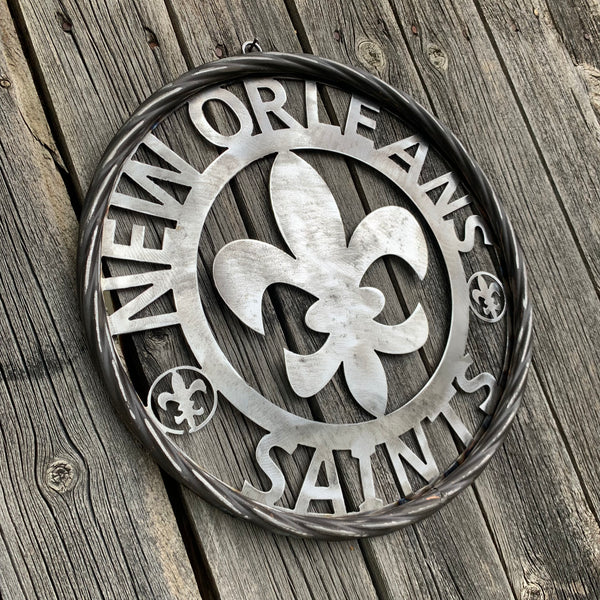 12", 18", 24 NEW ORLEANS SAINTS CUSTOM RAW METAL CRAFT SIGN WALL ART WESTERN HOME DECOR LASERCUT ART