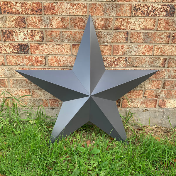 GUN METAL GREY STAR BARN STAR NO RING DAVID STAR 5 POINT WESTERN HOME DECOR HAND PAINTED