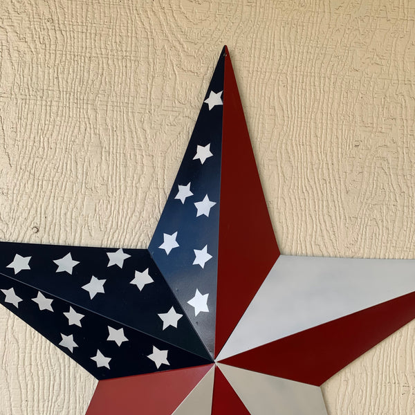 USA FLAG STAR STYLE# 5 RED WHITE & BLUE AMERICANA METAL BARN STAR WALL ART HANDMADE TO ORDER NEW