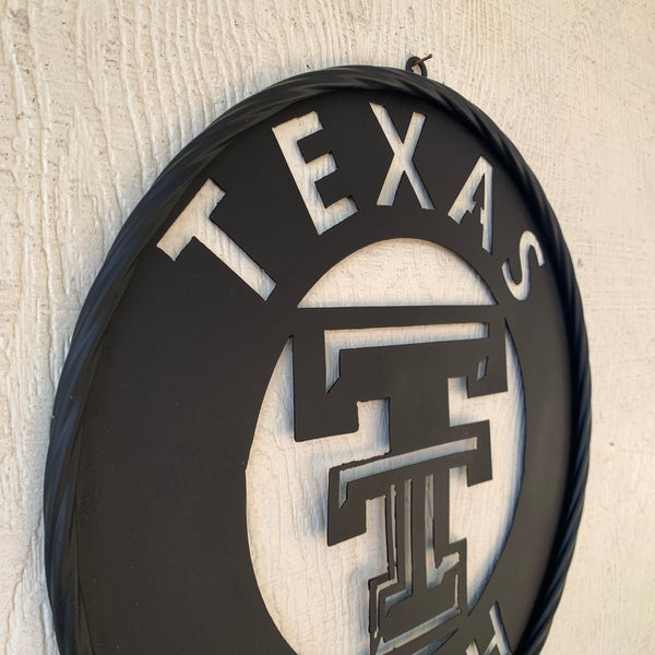 12",18",24",32",36" TEXAS TECH RUSTIC BLACK CUSTOM METAL VINTAGE CRAFT TEAM SIGN HANDMADE TO ORDER