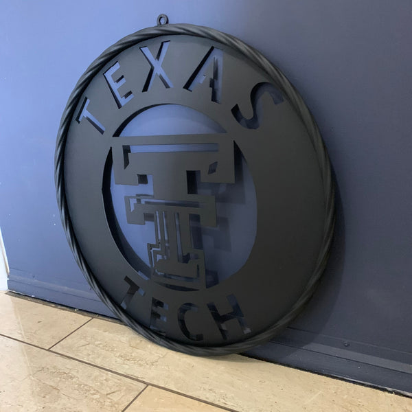 12",18",24",32",36" TEXAS TECH RUSTIC BLACK CUSTOM METAL VINTAGE CRAFT TEAM SIGN HANDMADE TO ORDER