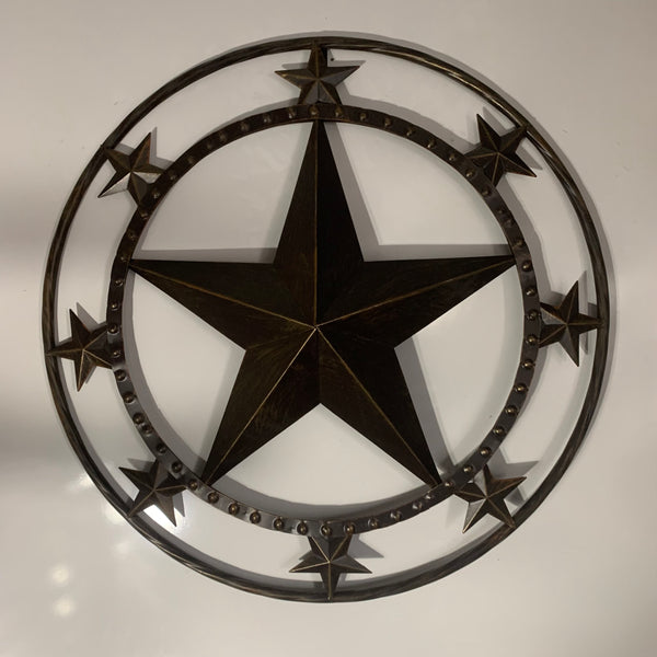 24" MULTI STAR BEADED COLIBROX BARN STAR METAL LONESTAR WESTERN HOME DECOR HANDMADE RUSTIC DARK BRONZE NEW