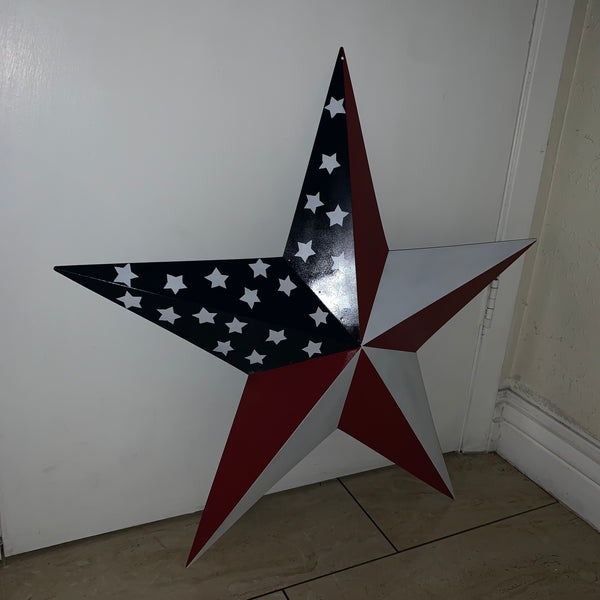 USA FLAG STAR STYLE# 5 RED WHITE & BLUE AMERICANA METAL BARN STAR WALL ART HANDMADE TO ORDER NEW