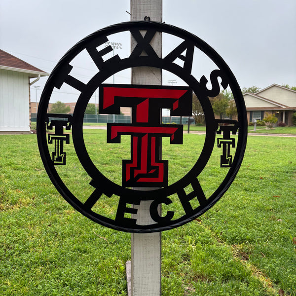 TEXAS TECH CUSTOM METAL VINTAGE SIGN WESTERN HOME DECOR HANDMADE