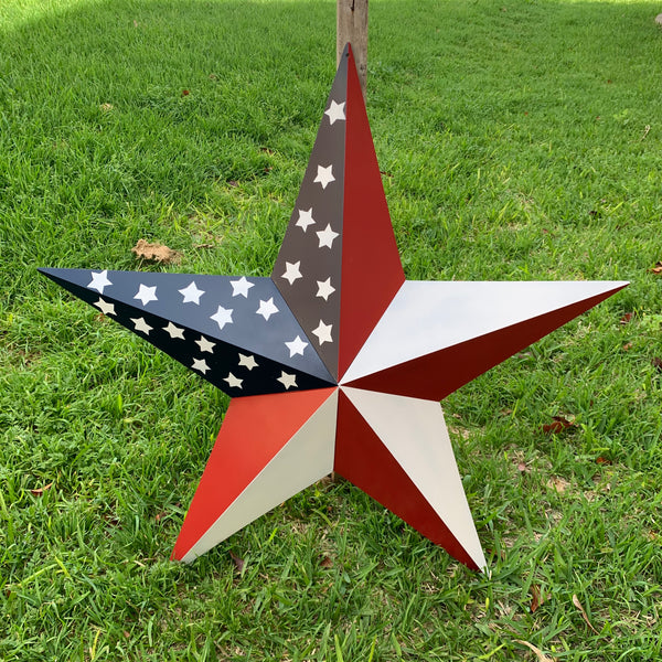 USA FLAG STAR STYLE# 5 RED WHITE & BLUE AMERICANA METAL BARN STAR WALL ART HANDMADE TO ORDER NEW