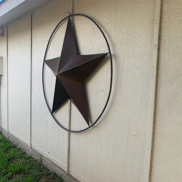 LONE STAR 60" BARN STAR METAL RUSTIC  BRONZE VINTAGE COPPER WALL ART WESTERN HOME DECOR HANDMADE NEW EH10524