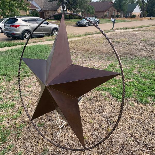 LONE STAR 60" BARN STAR METAL RUSTIC  BRONZE VINTAGE COPPER WALL ART WESTERN HOME DECOR HANDMADE NEW EH10524