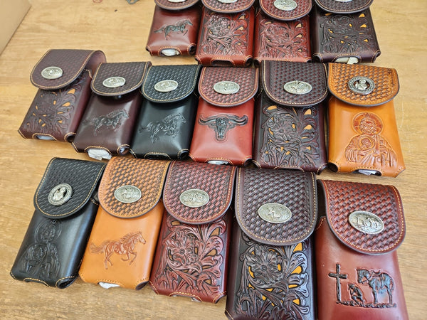 7" LEATHER POUCH EXTRA LARGE  BELT LOOP HOLSTER CELL PHONE CASE UNIVERSAL OVERSIZE MULTI STYLES