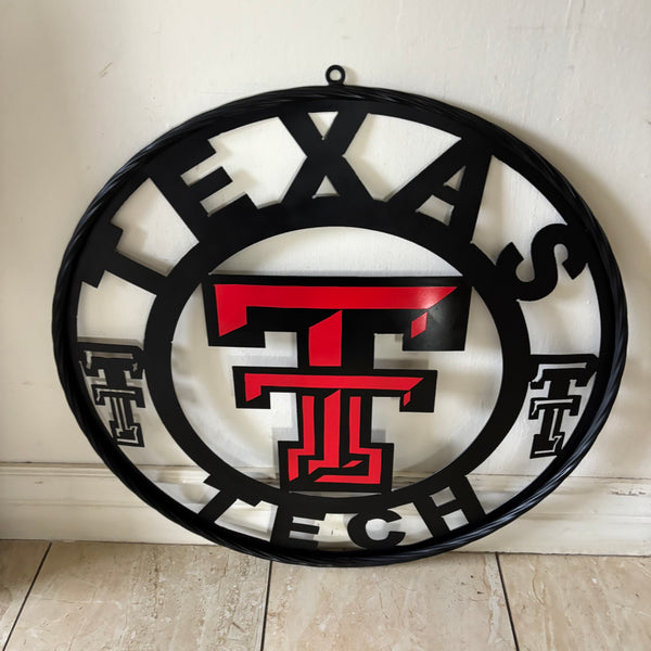 TEXAS TECH CUSTOM METAL VINTAGE SIGN WESTERN HOME DECOR HANDMADE