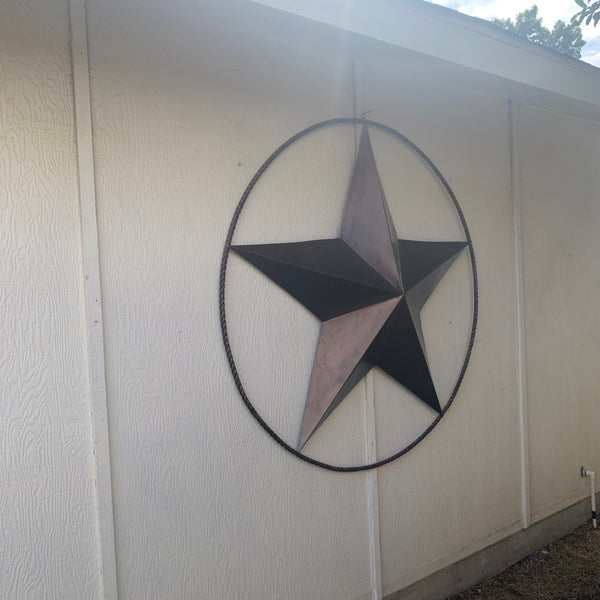 LONE STAR 60" BARN STAR METAL RUSTIC  BRONZE VINTAGE COPPER WALL ART WESTERN HOME DECOR HANDMADE NEW EH10524