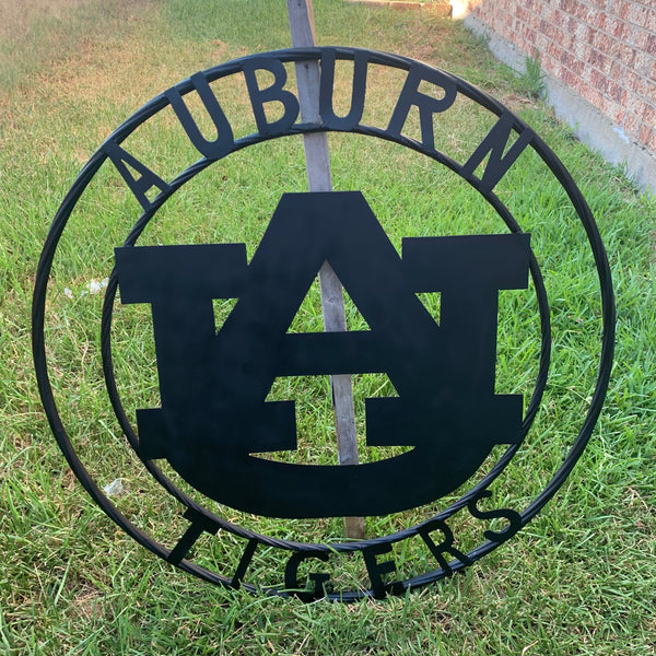 12", 18", 24", 32" AUBURN TIGERS BLACK METAL SIGN VINTAGE TEAM CUSTOM ART