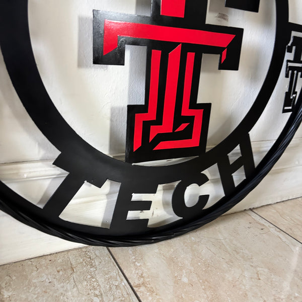 TEXAS TECH CUSTOM METAL VINTAGE SIGN WESTERN HOME DECOR HANDMADE