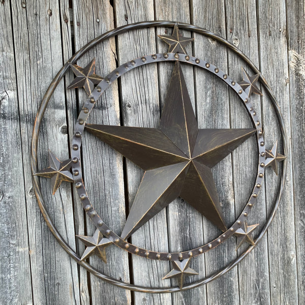 24" MULTI STAR BEADED COLIBROX BARN STAR METAL LONESTAR WESTERN HOME DECOR HANDMADE RUSTIC DARK BRONZE NEW