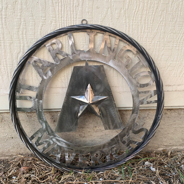 UTA ARLINGTON CUSTOM RAW METAL VINTAGE CRAFT TEAM SIGN WETSERN HOME DECOR HANDMADE