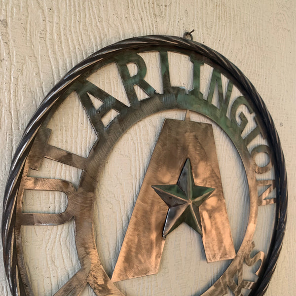 UTA ARLINGTON CUSTOM RAW METAL VINTAGE CRAFT TEAM SIGN WETSERN HOME DECOR HANDMADE