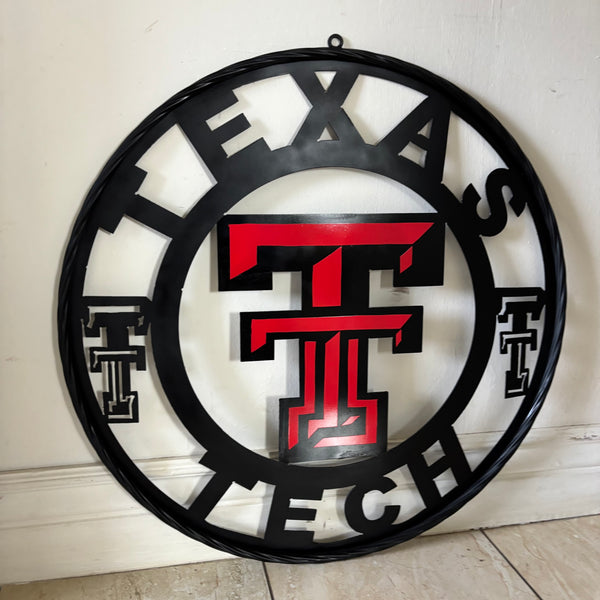 TEXAS TECH CUSTOM METAL VINTAGE SIGN WESTERN HOME DECOR HANDMADE