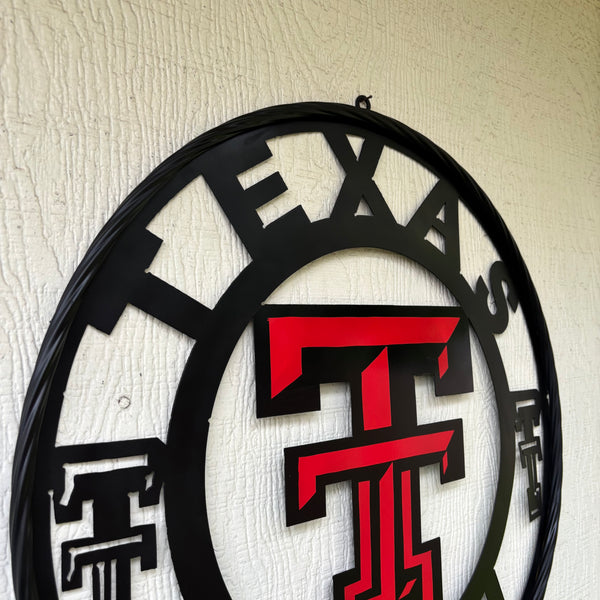 TEXAS TECH CUSTOM METAL VINTAGE SIGN WESTERN HOME DECOR HANDMADE