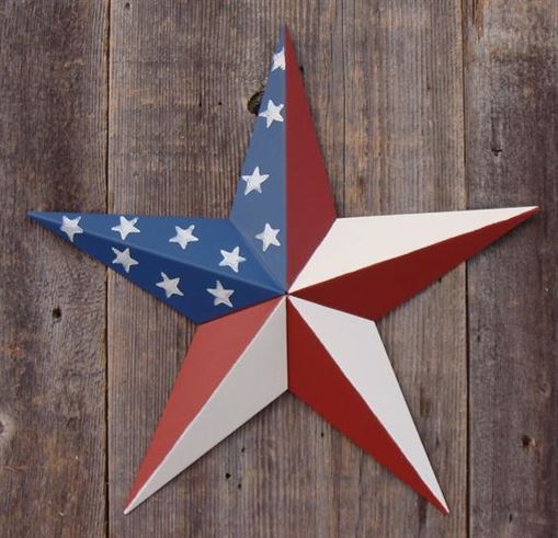 #EH10410 BARN STAR 10",16"24" METAL WALL ART MULTI COLOR WESTERN HOME DECOR HANDMADE