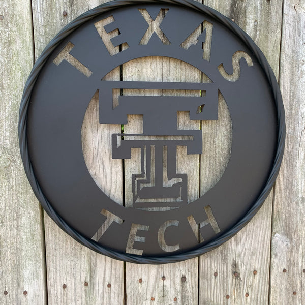 12",18",24",32",36" TEXAS TECH RUSTIC BLACK CUSTOM METAL VINTAGE CRAFT TEAM SIGN HANDMADE TO ORDER