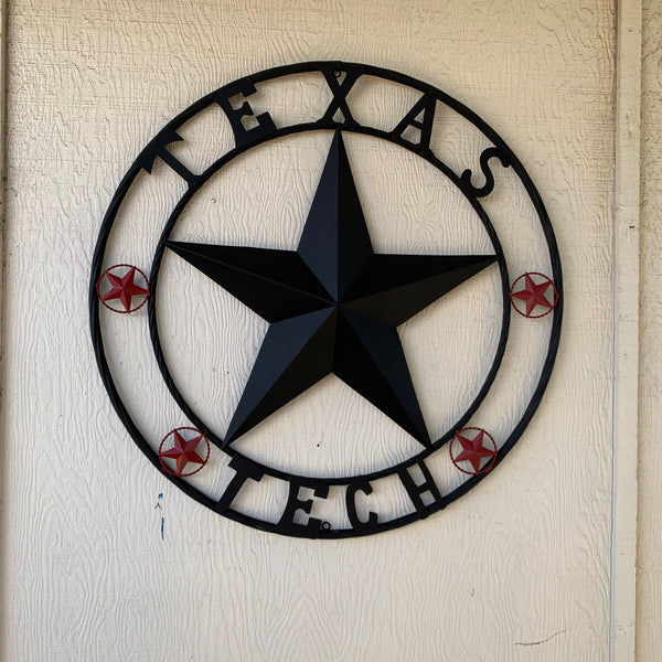 TEXAS TECH BARN STAR METAL LONESTAR CUSTOM VINTAGE METAL TEAM CRAFT ART WESTERN HOME DECOR SIZE:24",32",36",40",50"