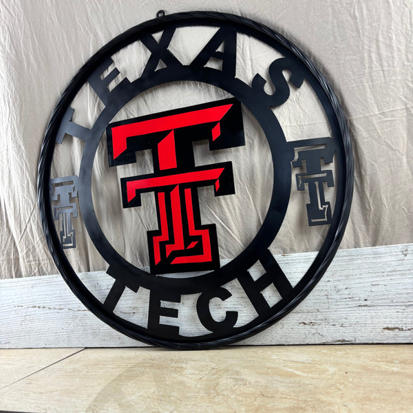 TEXAS TECH CUSTOM METAL VINTAGE SIGN WESTERN HOME DECOR HANDMADE