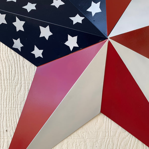 USA FLAG STAR STYLE# 5 RED WHITE & BLUE AMERICANA METAL BARN STAR WALL ART HANDMADE TO ORDER NEW