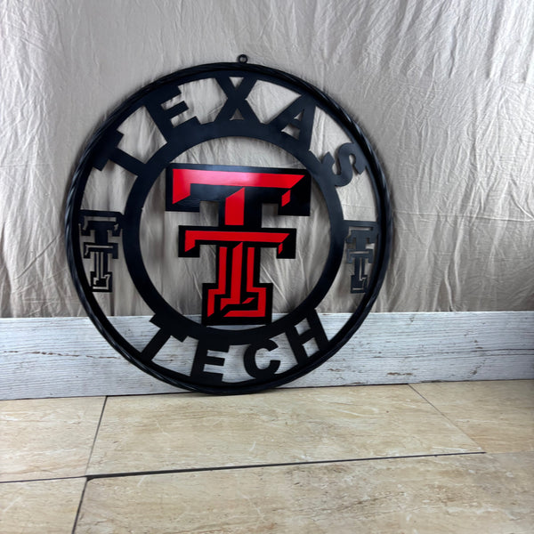 TEXAS TECH CUSTOM METAL VINTAGE SIGN WESTERN HOME DECOR HANDMADE