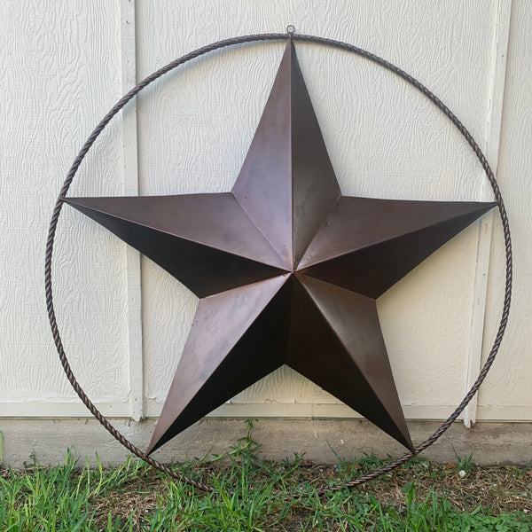 LONE STAR 60" BARN STAR METAL RUSTIC  BRONZE VINTAGE COPPER WALL ART WESTERN HOME DECOR HANDMADE NEW EH10524