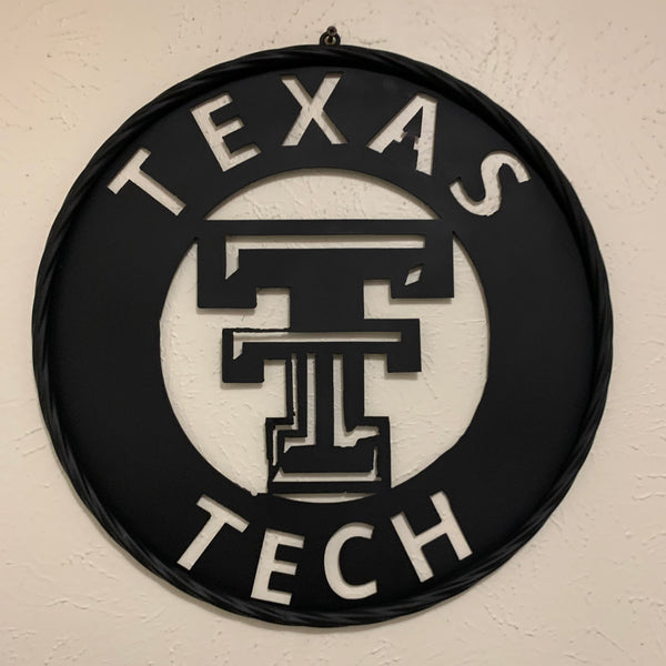 12",18",24",32",36" TEXAS TECH RUSTIC BLACK CUSTOM METAL VINTAGE CRAFT TEAM SIGN HANDMADE TO ORDER