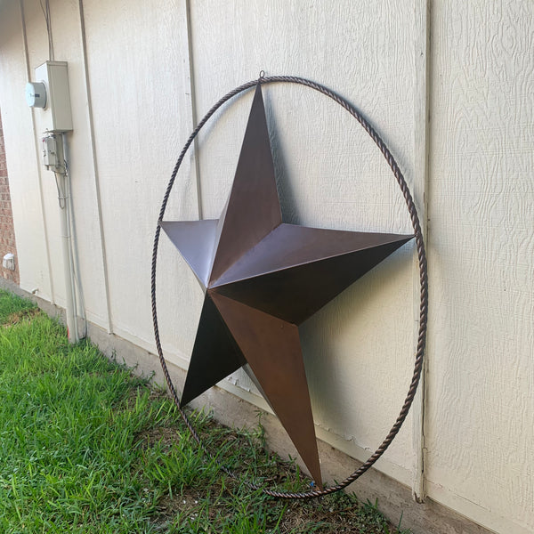 LONE STAR 60" BARN STAR METAL RUSTIC  BRONZE VINTAGE COPPER WALL ART WESTERN HOME DECOR HANDMADE NEW EH10524