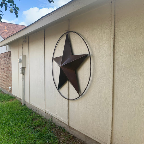 LONE STAR 60" BARN STAR METAL RUSTIC  BRONZE VINTAGE COPPER WALL ART WESTERN HOME DECOR HANDMADE NEW EH10524