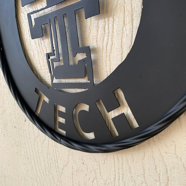 12",18",24",32",36" TEXAS TECH RUSTIC BLACK CUSTOM METAL VINTAGE CRAFT TEAM SIGN HANDMADE TO ORDER