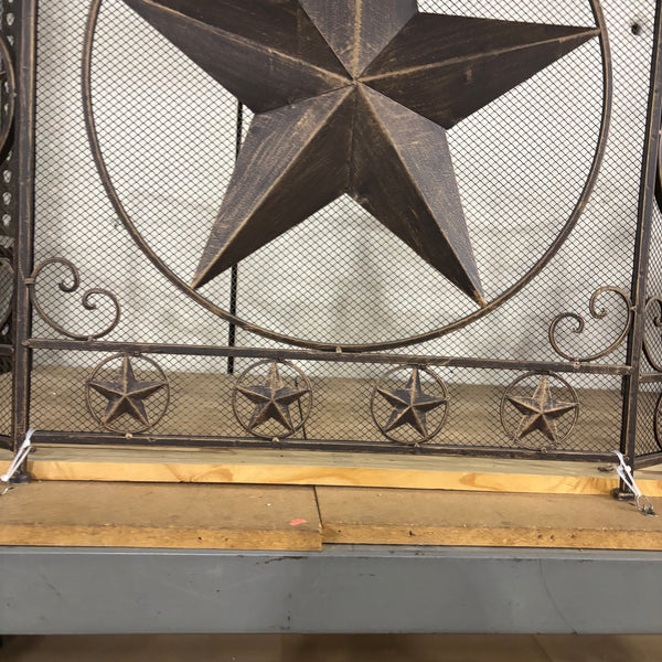 LONESTAR METAL FIREPLACE SCREEN W/ STAR 41.5" X 34.25" WESTERN HOME DECOR HANDMADE #EH80003