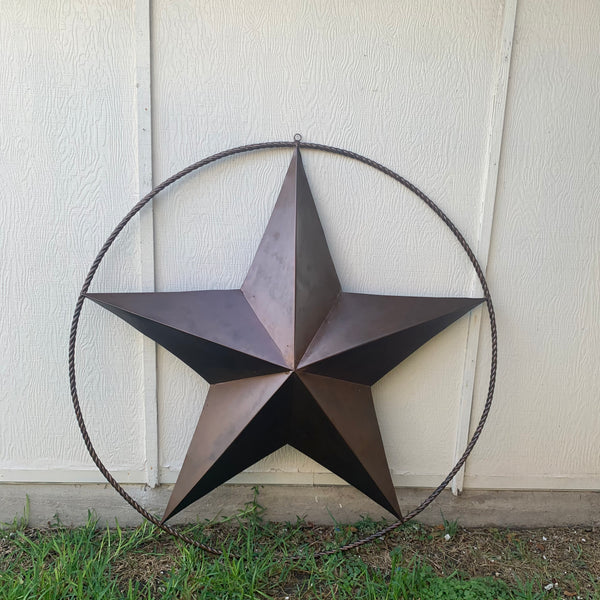 LONE STAR 60" BARN STAR METAL RUSTIC  BRONZE VINTAGE COPPER WALL ART WESTERN HOME DECOR HANDMADE NEW EH10524