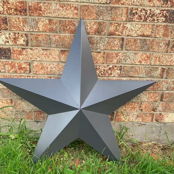 GUN METAL GREY STAR BARN STAR NO RING DAVID STAR 5 POINT WESTERN HOME DECOR HAND PAINTED