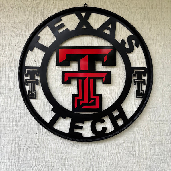 TEXAS TECH CUSTOM METAL VINTAGE SIGN WESTERN HOME DECOR HANDMADE