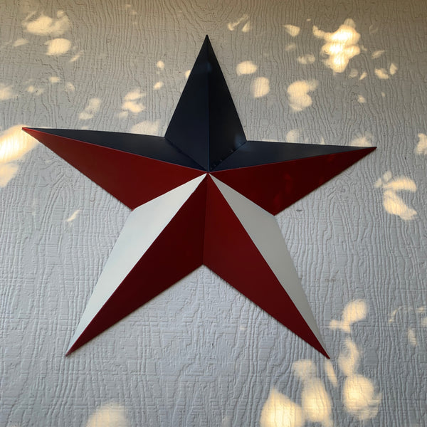 16",24",36" RED WHITE & BLUE METAL BARN STAR METAL WALL ART HANDMADE
