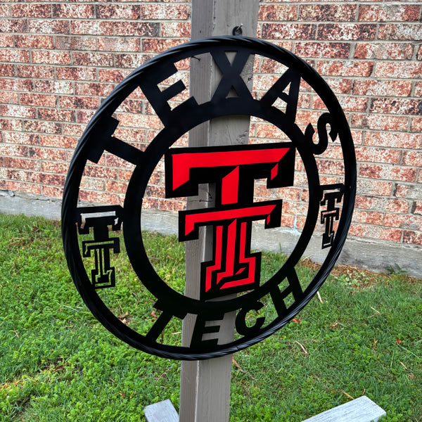TEXAS TECH CUSTOM METAL VINTAGE SIGN WESTERN HOME DECOR HANDMADE
